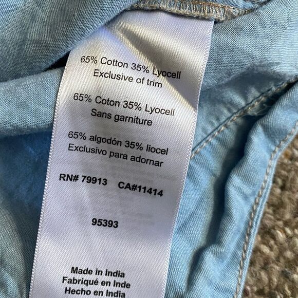 Motherhood Maternity Dress Pearl Snap Front Cotton Lyocell Blend Womens Small - Picture 7 of 7